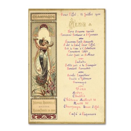 Trademark Fine Art Vintage Apple Collection 'Paris Nouveau Menu' Canvas Art, 16x24 ALI18358-C1624GG